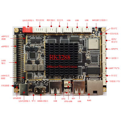 众云四核瑞芯微RK3288安卓主板 AI人工智能方案 新零售人证比对机安卓主板商